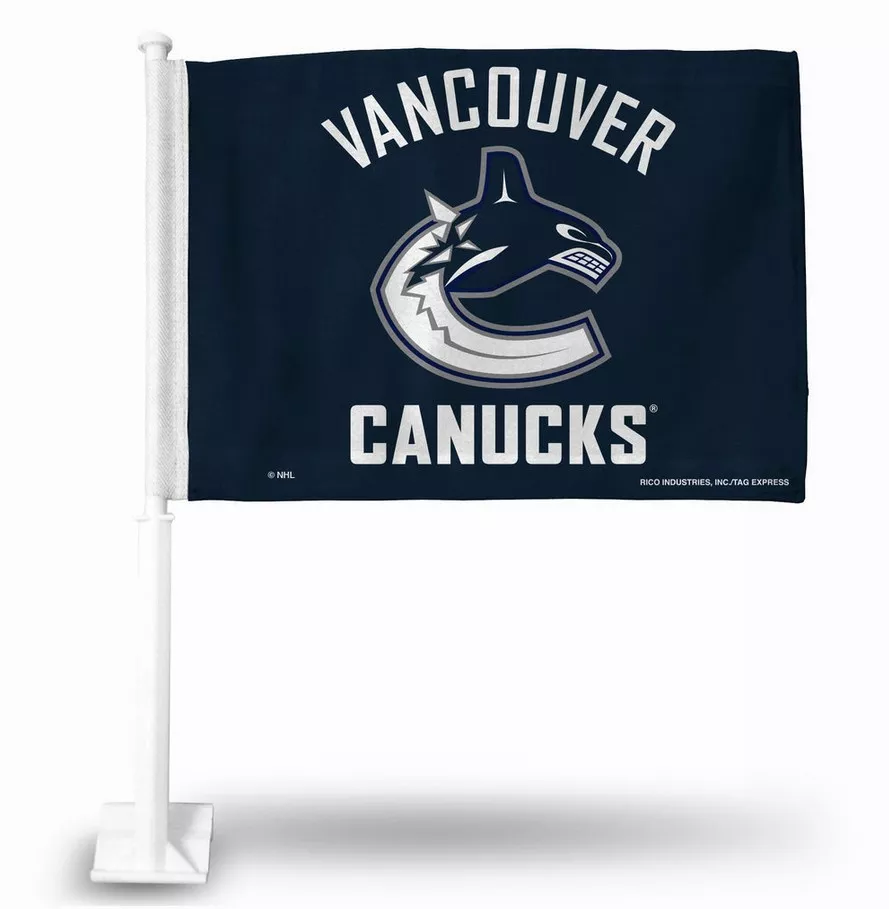 Vancouver Canucks NHL Car Flag (dark navy) - 11" x 14.5", Without Fringe