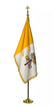 Vatican (Papal) - 7' Flag Set - 7', With Fringe, Pole Hem