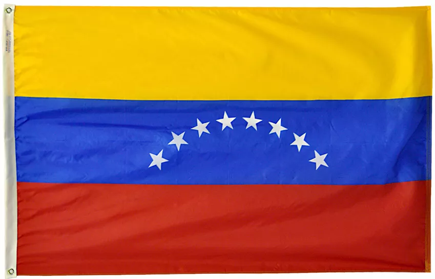 Venezuela - 3'X5' Nylon Flag (Civil) - Nylon, 3' x 5', Without Fringe, Grommets