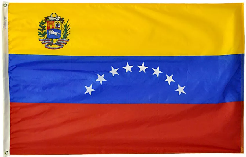 Venezuela - 3'X5' Nylon Flag (State) - Nylon, 3' x 5', Without Fringe, Grommets