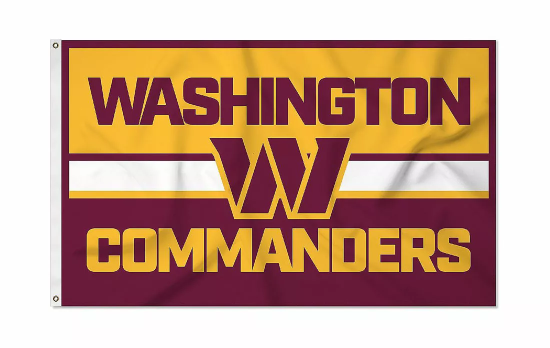 Washington Commanders - 3'X5' NFL Polyester Flag - Medium Knit Polyester, 3' x 5', Without Fringe, Grommets, Dyed