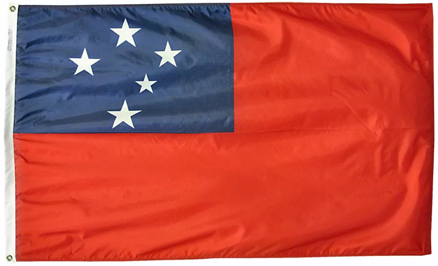 Samoa - 4'X6' Nylon Flag - Nylon, Without Fringe, Grommets