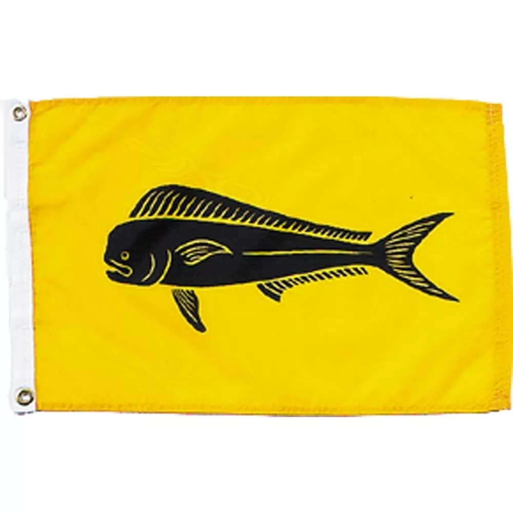 Dolphin - 12"x18" Nylon Flag - Nylon, Without Fringe, Grommets