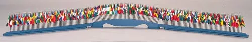 UN Member Nations - 4"X6" Stick Flag Set - Nylon, 4" x 6", Without Fringe, Dyed