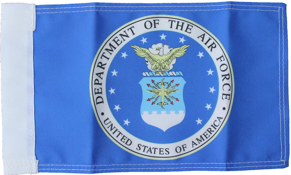 Air Force (Seal) - 5.5" x 8.5" Motorcycle Flag - 5.5" x 8.5", Without Fringe, Pole Hem