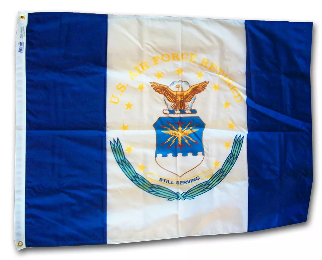 Air Force Retired - 3'X4' Nylon Flag - Nylon, 3' x 4', Without Fringe, Grommets