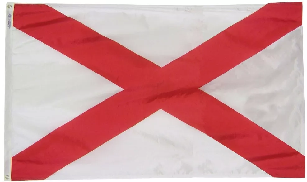 Alabama - 3'X5' Nylon Flag - Nylon, 3' x 5', Without Fringe, Grommets, Dyed