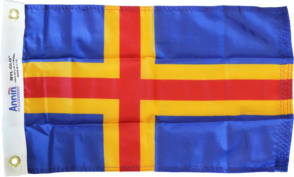 Aaland Islands - 12" x 18" Nylon Flag - Nylon, Without Fringe, Grommets, Dyed