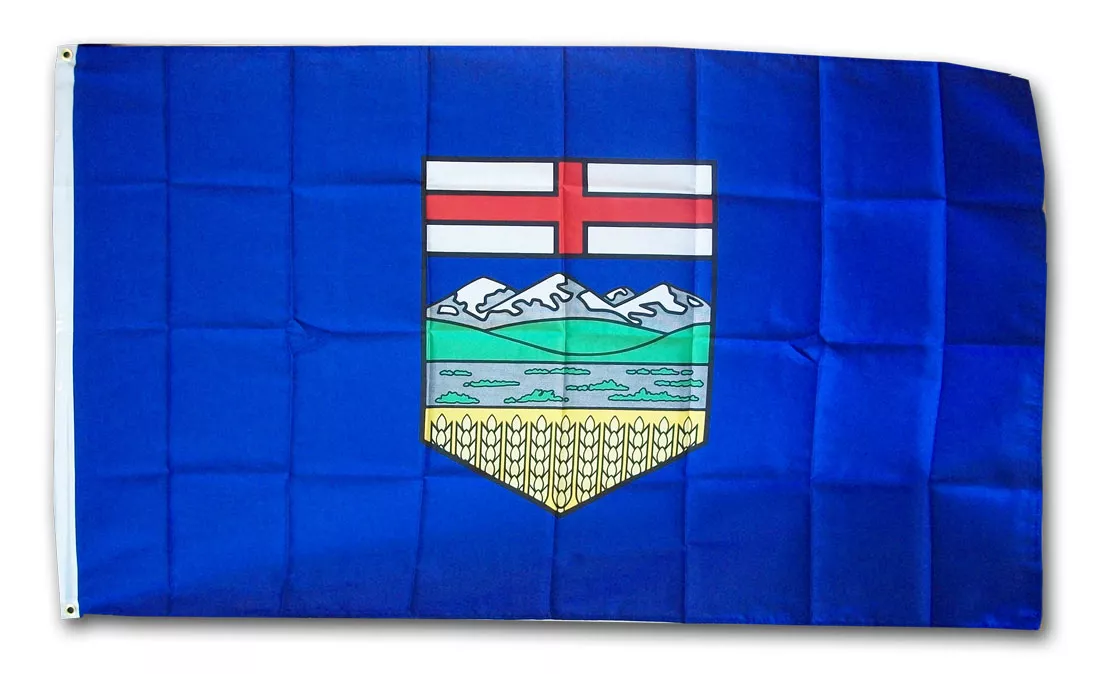 Alberta - 3'X5' Polyester Flag - Lightweight Polyester, 3' x 5', Without Fringe, Grommets