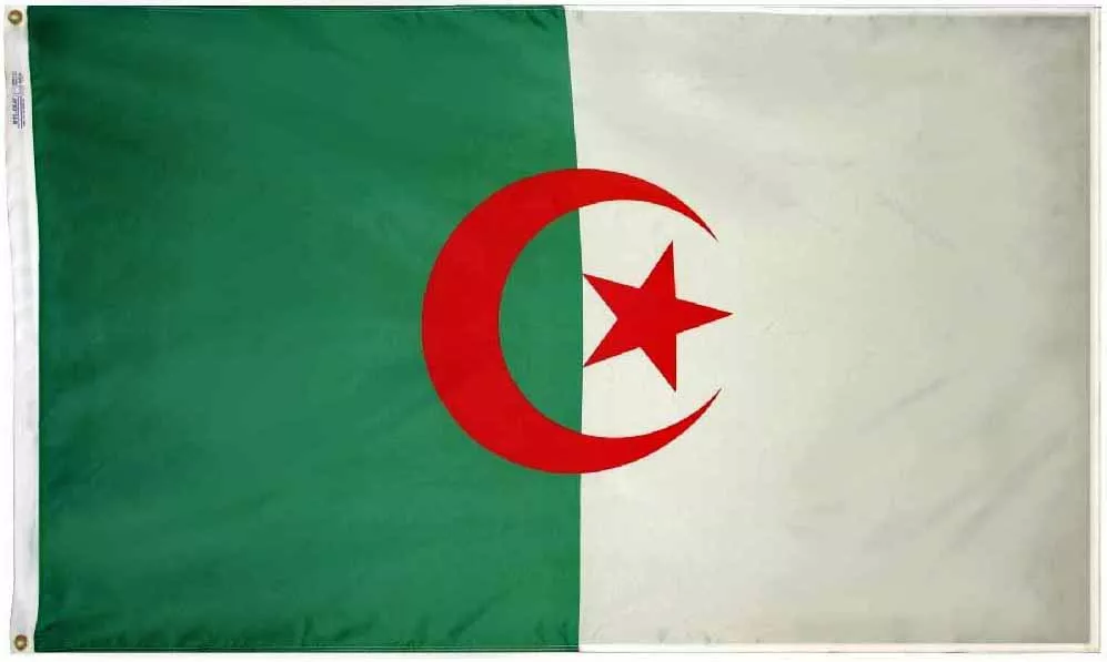 Algeria - 2'X3' Nylon Flag - Nylon, Without Fringe, Grommets