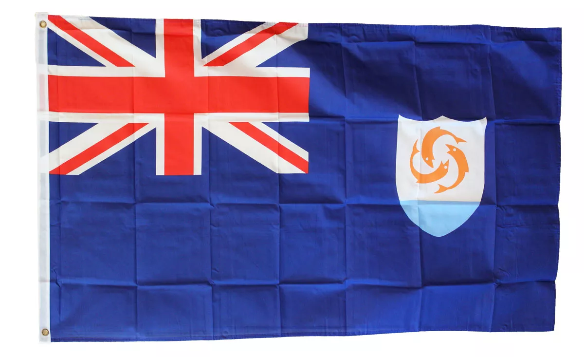 Anguilla - 3'X5' Polyester Flag - Lightweight Polyester, 3' x 5', Without Fringe, Grommets