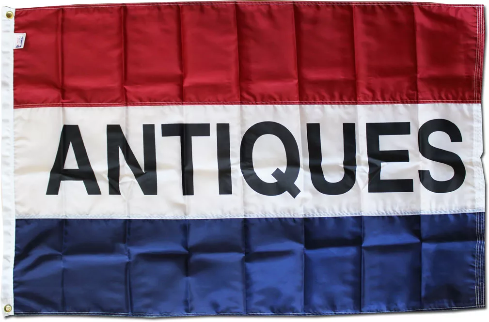 Antiques - 3'X5' Nylon Flag - Nylon, 3' x 5', Without Fringe, Grommets