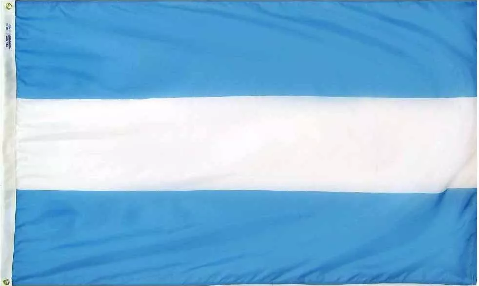 Argentina - 2'X3' Nylon Flag (Civil) - Nylon, Without Fringe, Grommets