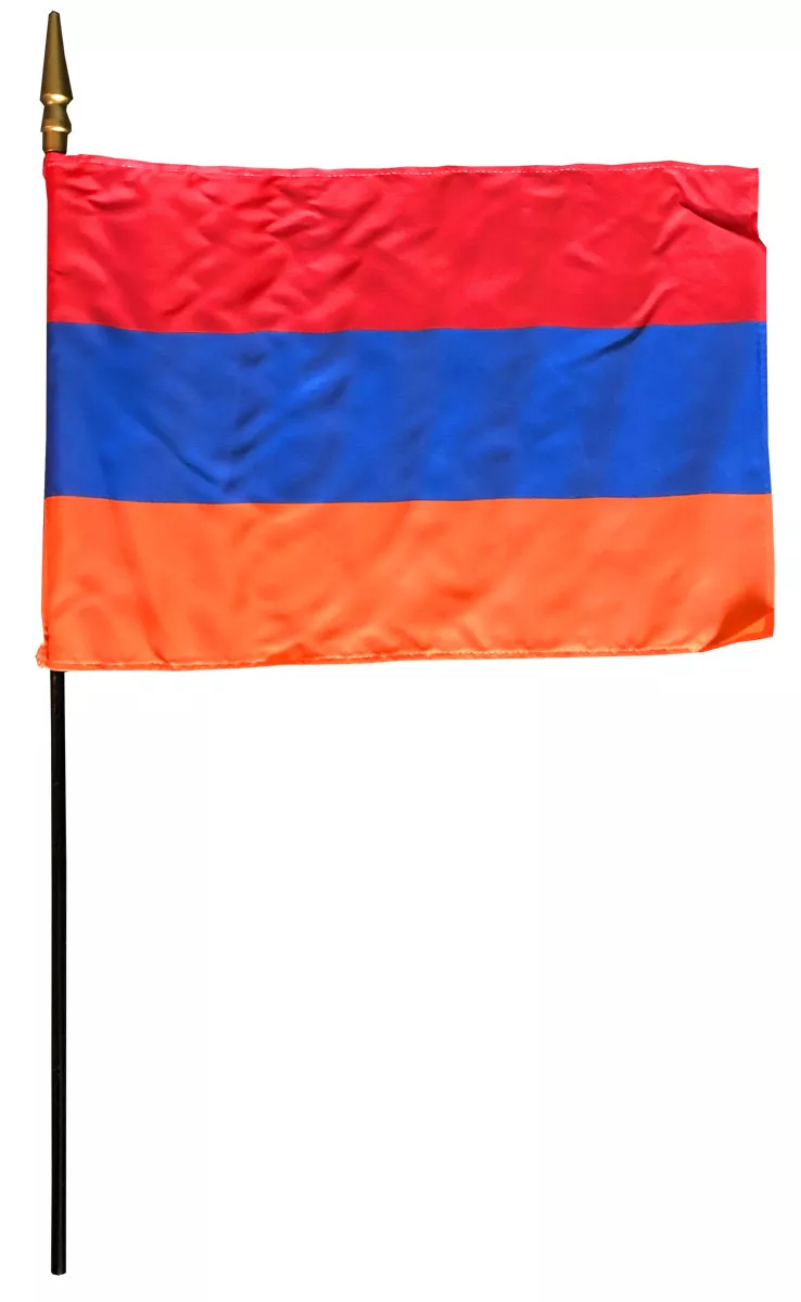 Armenia - 8"X12" Stick Flag - 8" x 12", Without Fringe