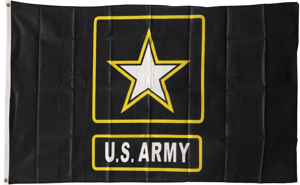 Army - 3'X5' Polyester Flag (Black with Star) - Lightweight Polyester, 3' x 5', Without Fringe