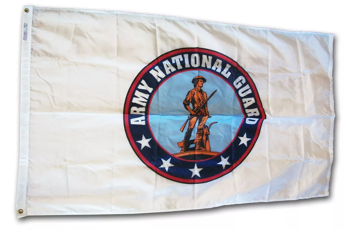 Army National Guard - 3'X5' Nylon Flag - Nylon, 3' x 5', Without Fringe, Grommets