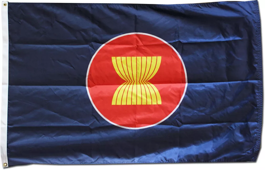 Association of South-East Asian Nations (ASEAN) - 3'X5' Nylon Flag - Nylon, 3' x 5', Without Fringe, Grommets