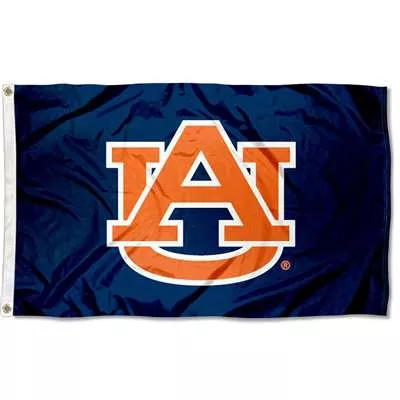 Auburn - 3'X5' NCAA Polyester Flag (Logo) - Medium Knit Polyester, 3' x 5', Without Fringe, Grommets