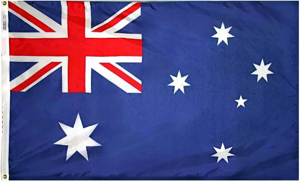 Australia - 3'X5' Nylon Flag - Nylon, 3' x 5', Without Fringe, Grommets