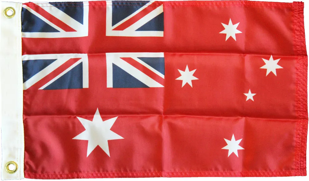 Australia - 12"X18" Nylon Flag (Red) - Nylon, Without Fringe, Grommets