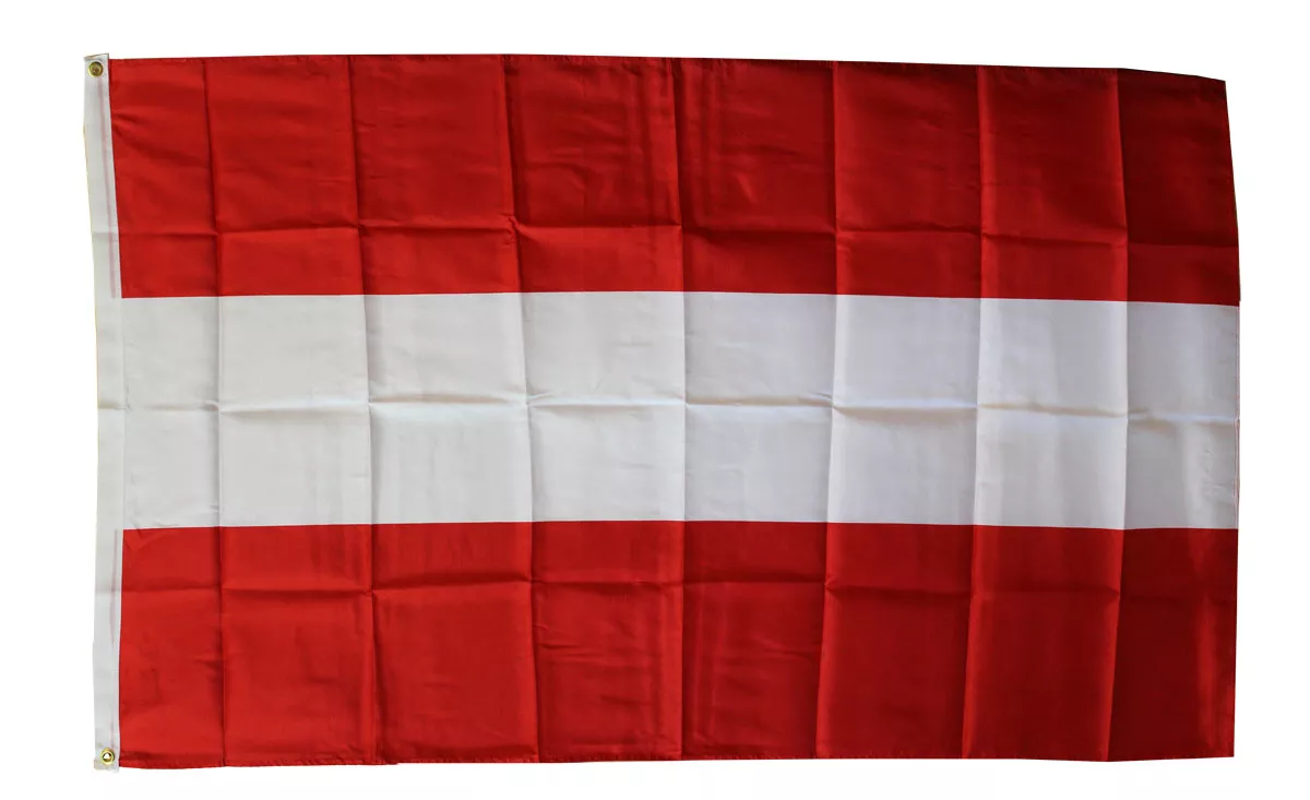 Austria - 3'X5' Polyester Flag (Plain) - Lightweight Polyester, 3' x 5', Without Fringe, Grommets