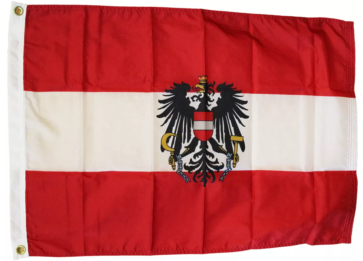 Austria - 5'X8' Nylon Flag (Eagle) - Nylon, Without Fringe, Grommets