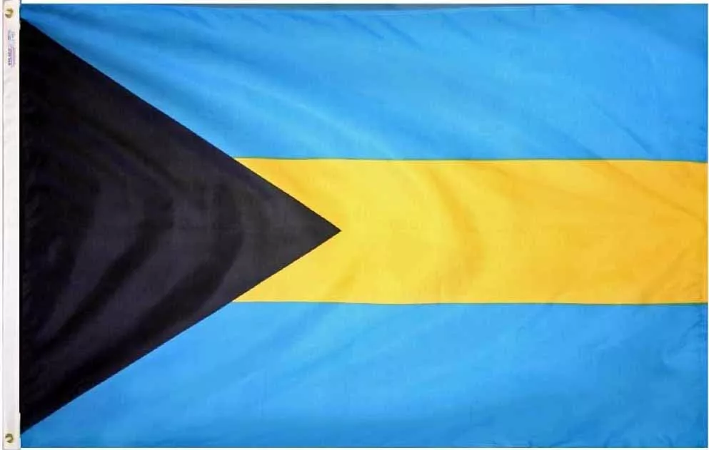 Bahamas - 3'X5' Nylon Flag - Nylon, 3' x 5', Without Fringe, Grommets