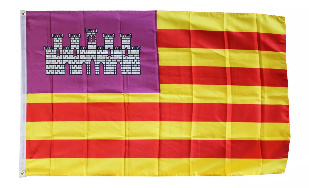 Balearic Islands - 3'X5' Polyester Flag - Lightweight Polyester, 3' x 5', Without Fringe, Grommets