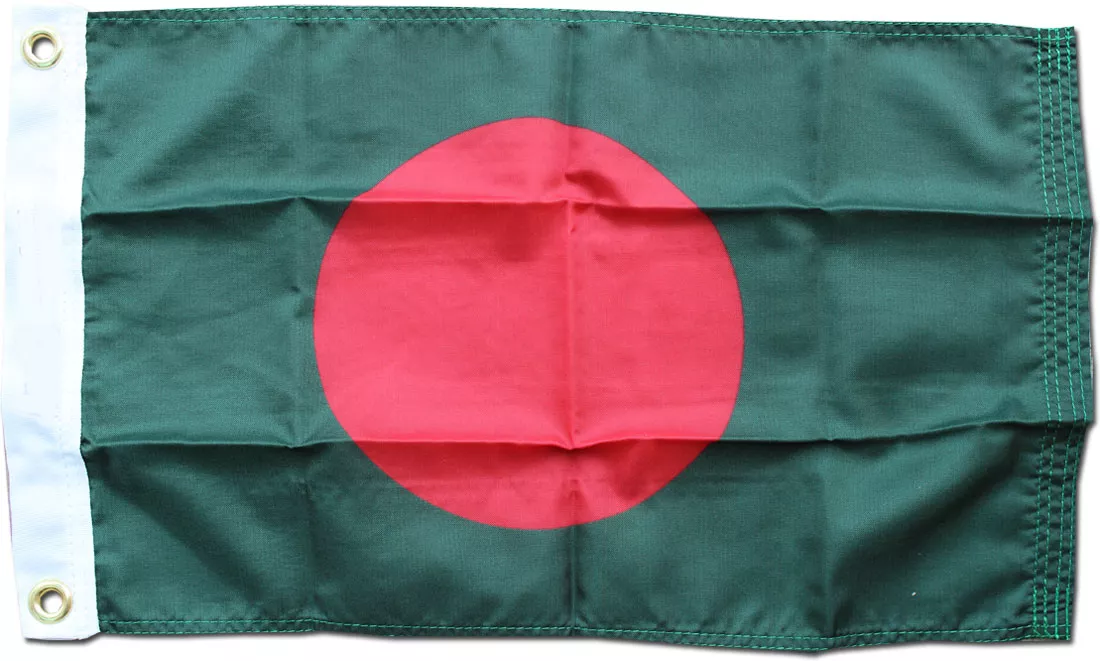 Bangladesh - 12"X18" Nylon Flag - Nylon, Without Fringe, Grommets