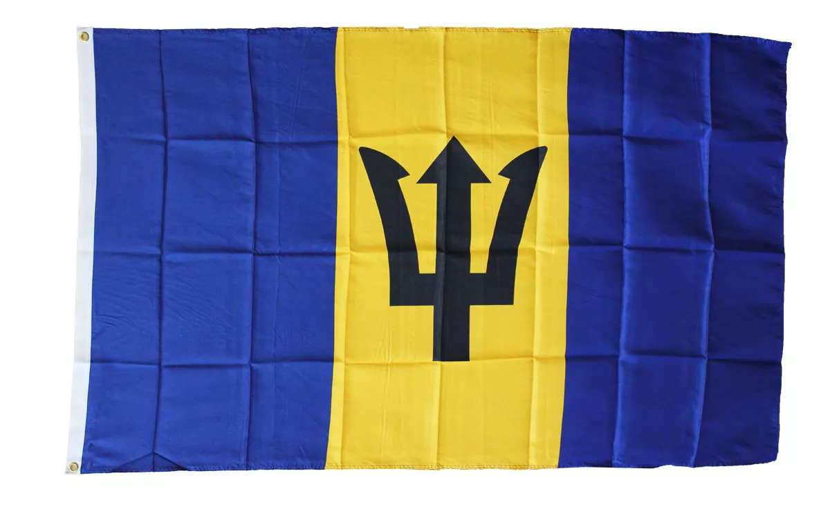 Barbados - 3'X5' Polyester Flag - Lightweight Polyester, 3' x 5', Without Fringe, Grommets