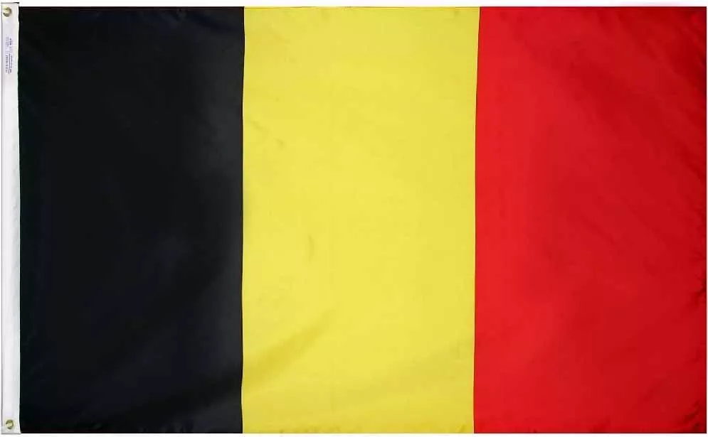 Belgium - 4'X6' Nylon Flag - Nylon, Without Fringe, Grommets