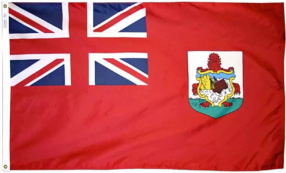 Bermuda - 2'X3' Nylon Flag - Nylon, Without Fringe, Grommets