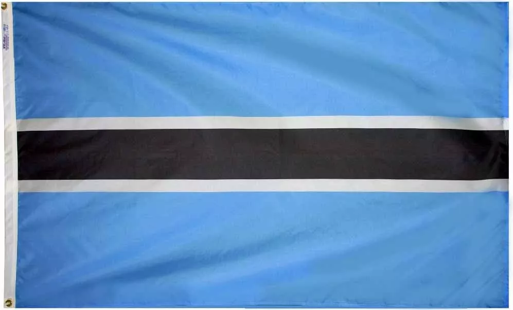Botswana - 4'X6' Nylon Flag - Nylon, Without Fringe, Grommets