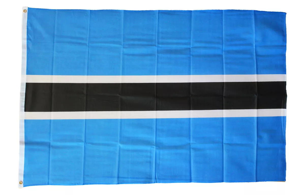 Botswana - 3'X5' Polyester Flag - Lightweight Polyester, 3' x 5', Without Fringe, Grommets