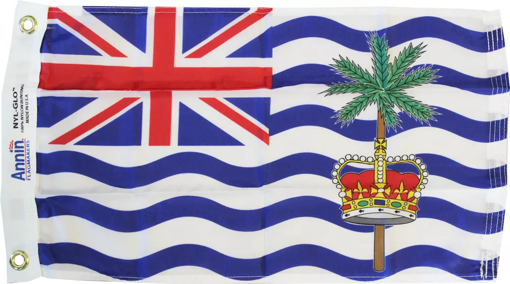 British Indian Ocean Terrirory - 12" x 18" Nylon Flag - Nylon, Without Fringe, Grommets, Dyed