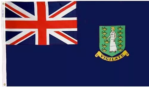 British Virgin Islands - 2'X3' Nylon Flag (Blue) - Nylon, Without Fringe, Grommets