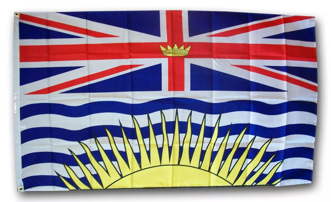British Columbia - 3'X5' Polyester Flag - Lightweight Polyester, 3' x 5', Without Fringe, Grommets