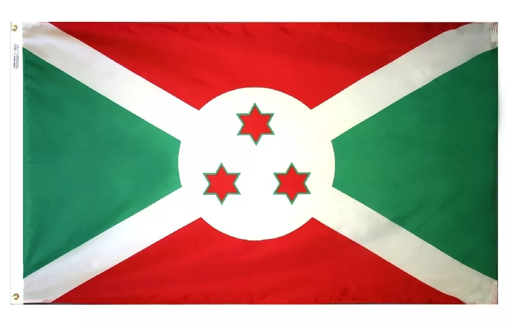 Burundi - 2'X3' Nylon Flag - Nylon, Without Fringe, Grommets