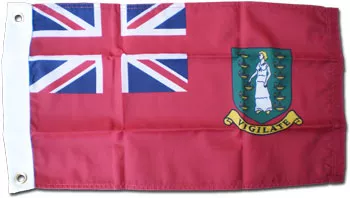  British Virgin Islands - 12"X18" Nylon Flag (Red) - Nylon, Without Fringe, Grommets