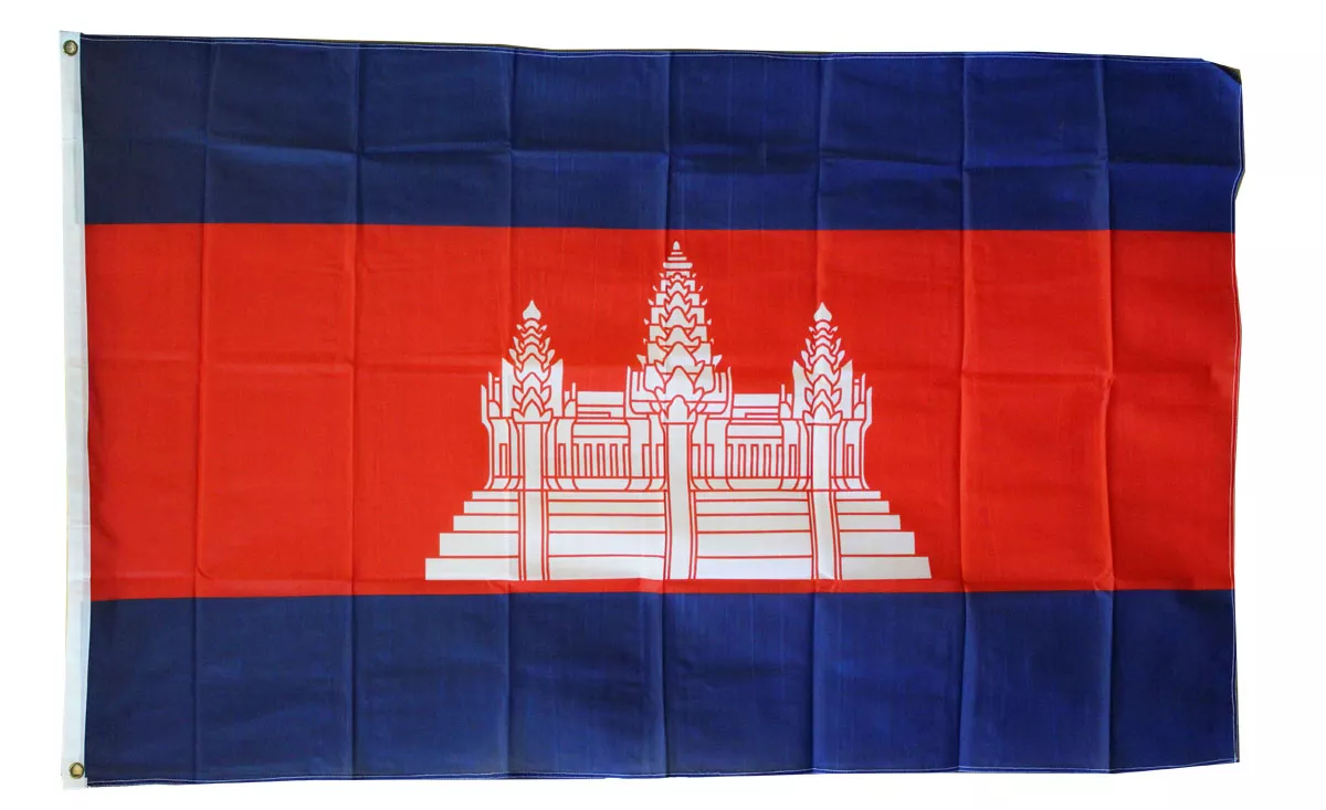 Cambodia - 3'X5' Polyester Flag - Lightweight Polyester, 3' x 5', Without Fringe, Grommets