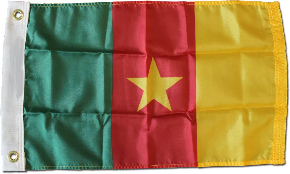 Cameroon - 12"X18" Nylon Flag - Nylon, Without Fringe, Grommets