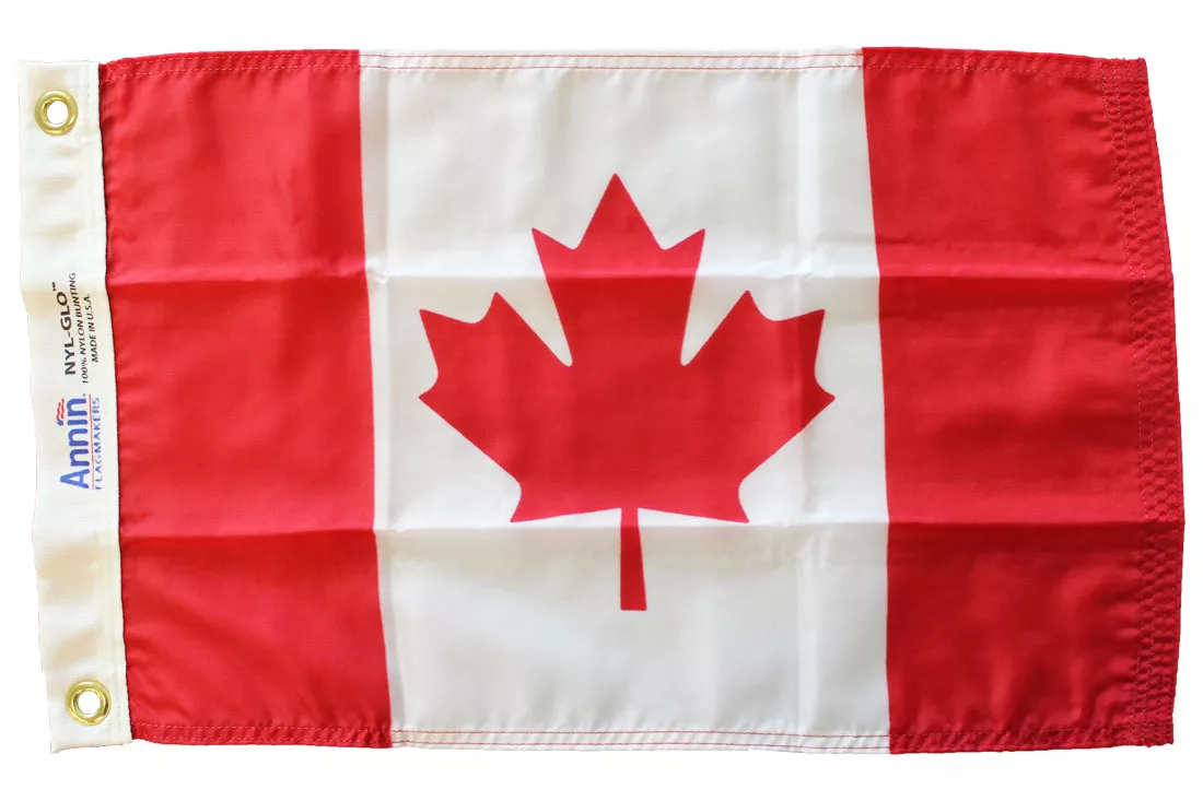 Canada - 12"X18" Nylon Flag - Nylon, Without Fringe, Grommets