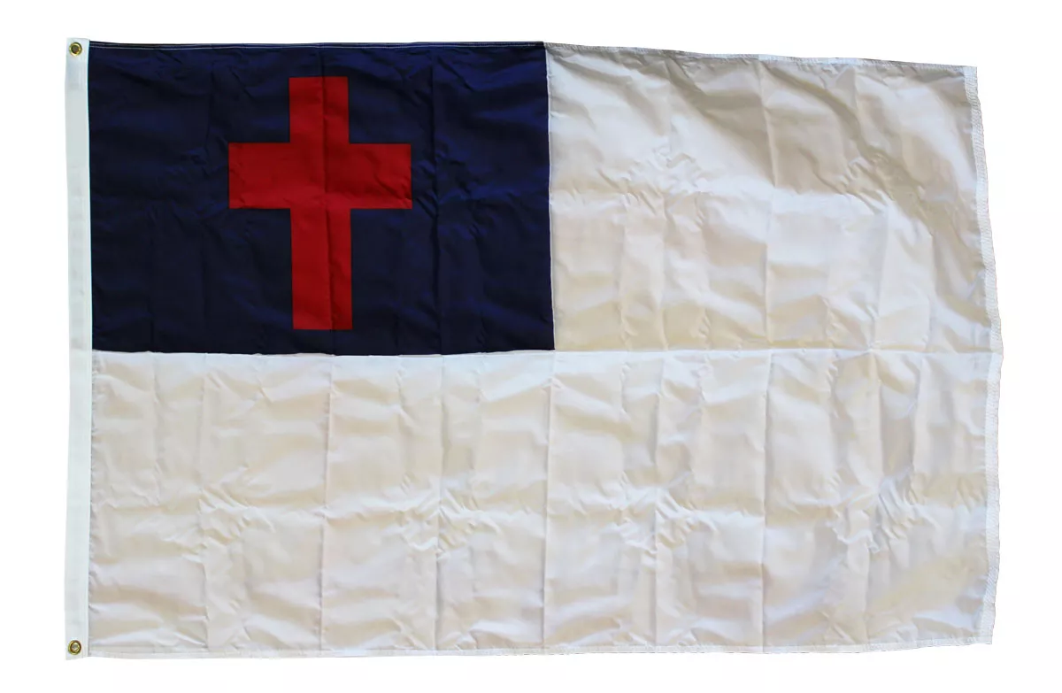 Christian - 4'X6' Nylon Flag (dyed) - Nylon, Without Fringe, Grommets