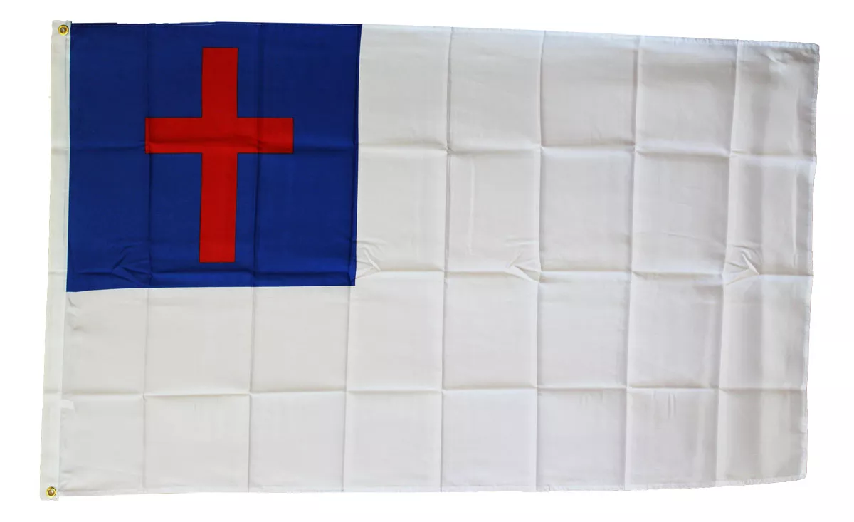 Christian - 3'X5' Polyester Flag - Lightweight Polyester, 3' x 5', Without Fringe, Grommets