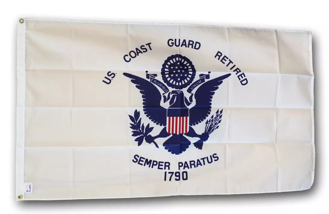Coast Guard Retired - 3'x5' Polyester Flag - Polyester, 3' x 5', Without Fringe
