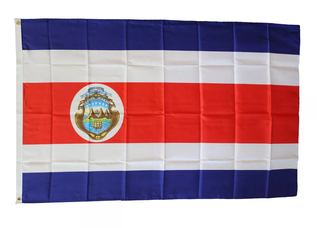 Costa Rica - 3'X5' Polyester Flag (State) - Lightweight Polyester, 3' x 5', Without Fringe, Grommets