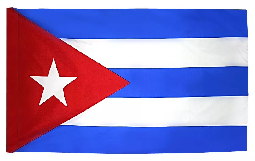 Cuba - 3'X5' Nylon Flag (Pole Hem) - Nylon, 3' x 5', Without Fringe, Pole Hem