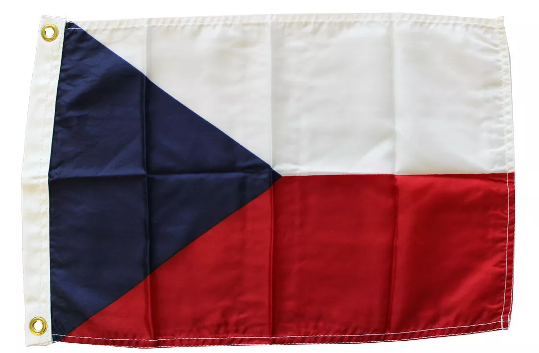 Czech Republic - 12"X18" Nylon Flag - Nylon, Without Fringe, Grommets
