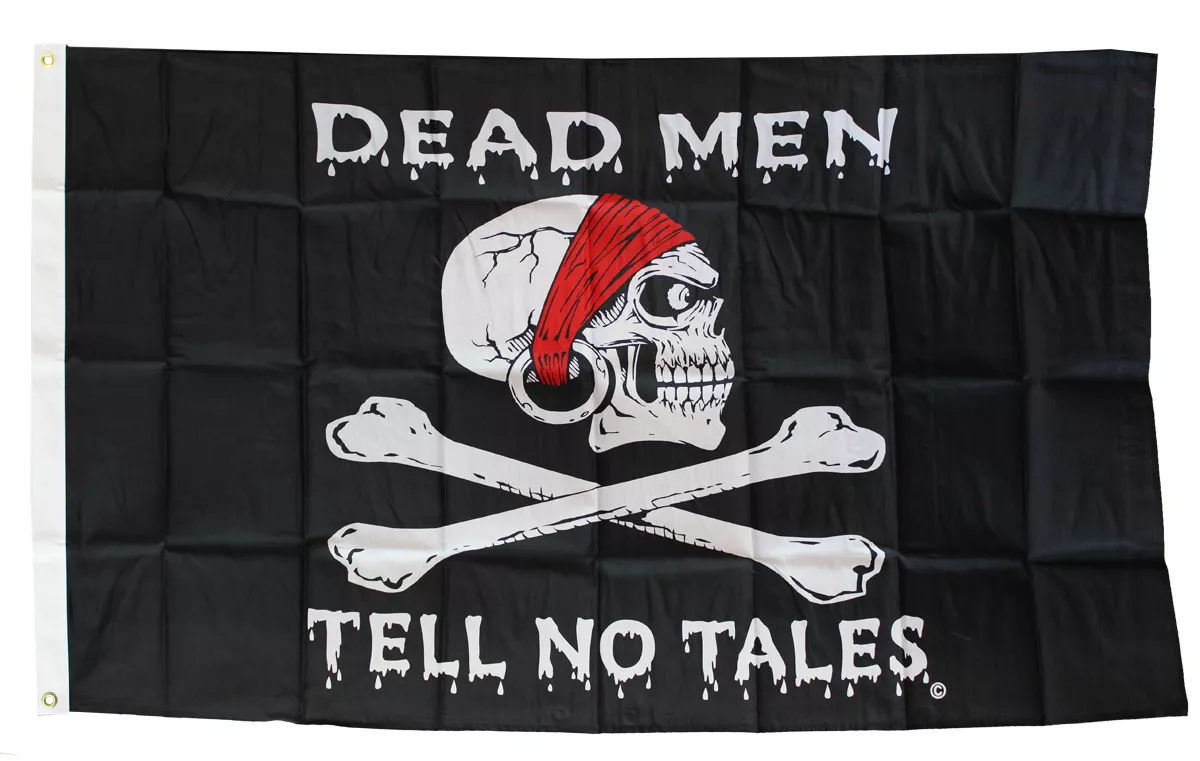 Dead Men Tell No Tales - 3'X5' Nylon Flag - Nylon, 3' x 5', Without Fringe, Grommets