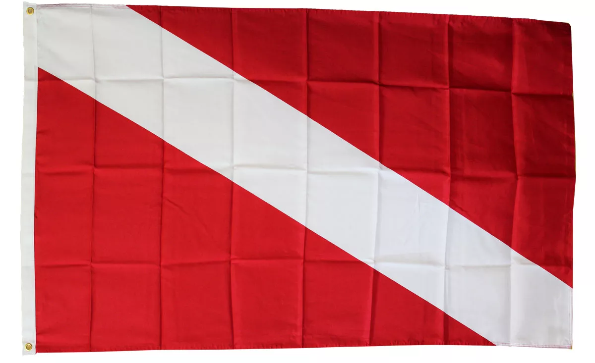Diver Down - 3'X5' Polyester Flag - Lightweight Polyester, 3' x 5', Without Fringe, Grommets